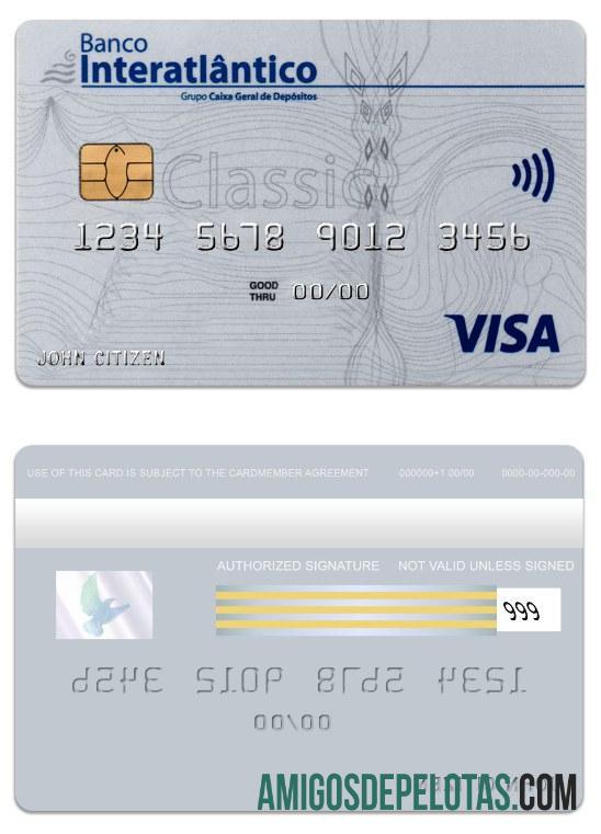Cabo Verde Banco Interatiantico Bank Visa Classic Card exemplo